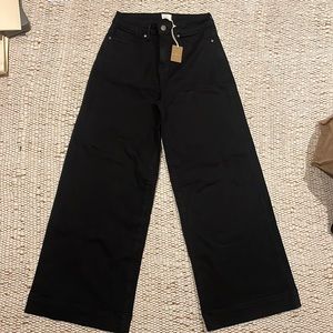 NWT Ann Mashburn Wide-Leg Cropped 5-Pocket Jean